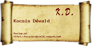 Kocsis Dévald névjegykártya